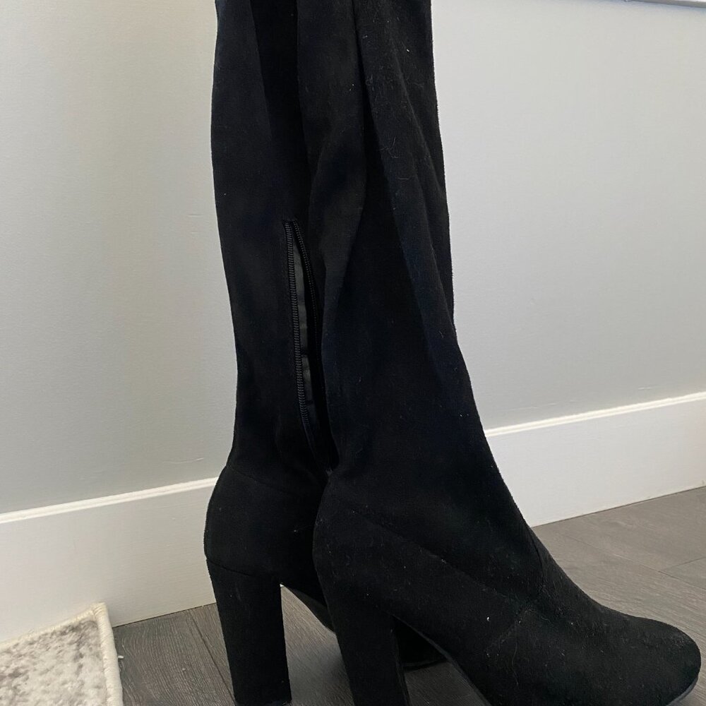 Black Thigh High Boots | Size: 9 | Rounded Toe